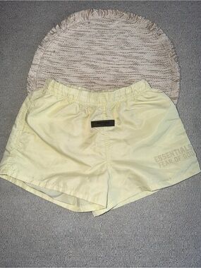 Essentials Pale Yellow Athletic Shorts